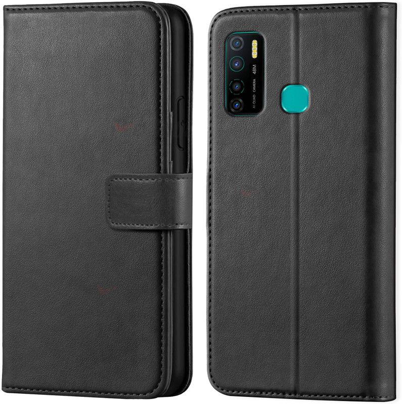 Asgeot Wallet Case Cover for Infinix Hot 9 Pro  (Black, Dual Protection, Pack of: 1)