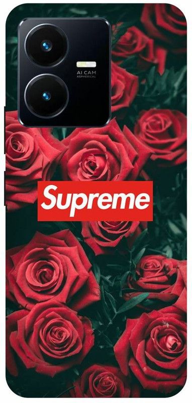 Dimora Back Cover for vivo Y22, FLOWERSROSE COLURFULLRED PINKROSE WHITEROSE  (Red, Hard Case, Pack of: 1)