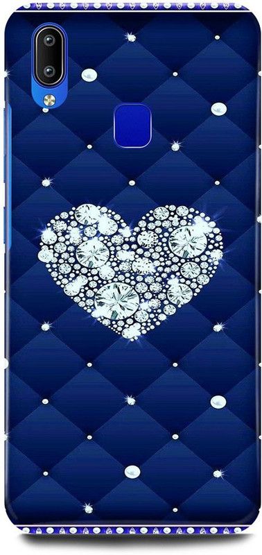 JUGGA Back Cover for Vivo Y93, 1814, HEART, BLUE, BLING, STAR, LOVE  (Blue, Hard Case, Pack of: 1)
