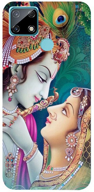 Golden Mask Back Cover for Realme c12 Radha Krishna  (Multicolor, Waterproof, Silicon, Pack of: 1)