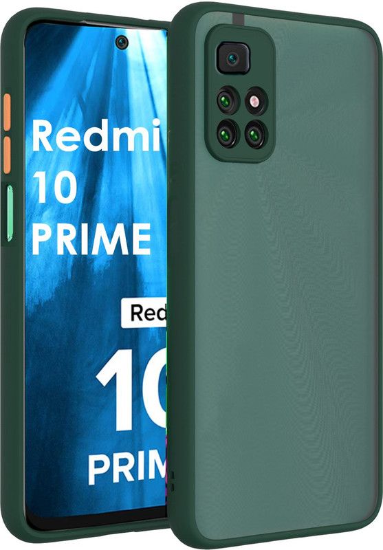 Lilliput Back Cover for Mi Redmi 10 Prime  (Green, Grip Case, Pack of: 1)
