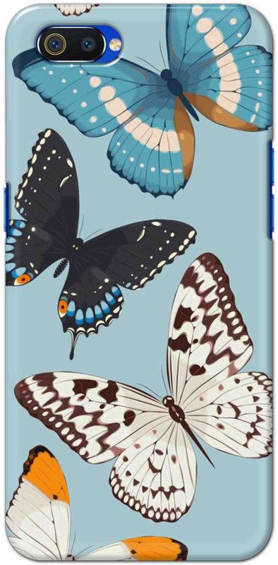 NDCOM Back Cover for Realme C2 Butterflys Printed  (Multicolor, Hard Case, Pack of: 1)