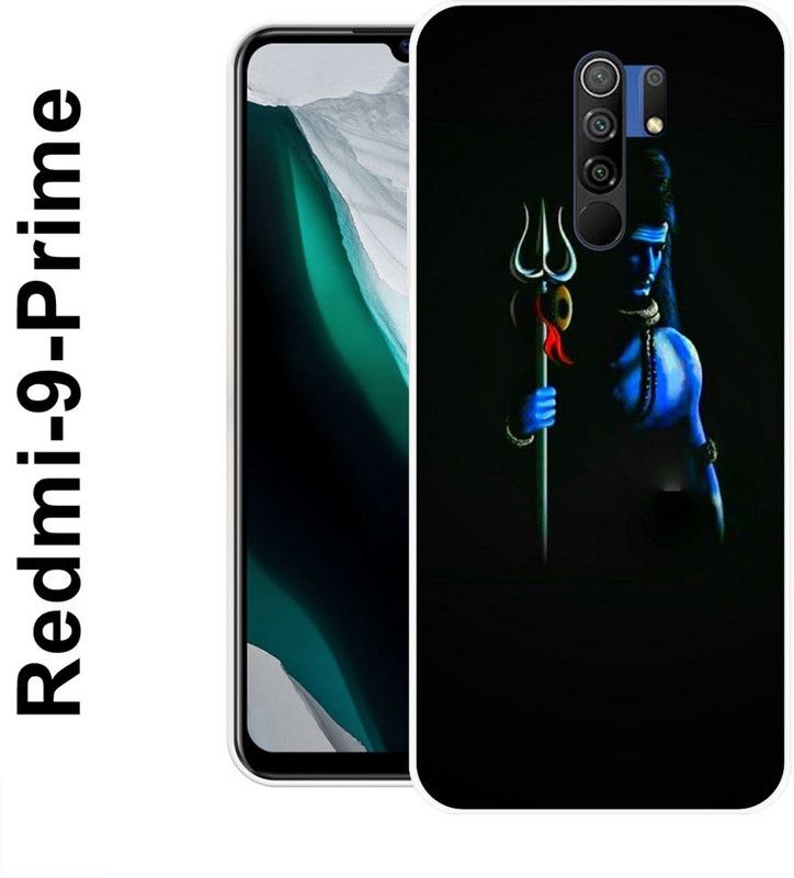 REDFLY Back Cover for Redmi 9 Prime  (Black, Blue, Silicon)