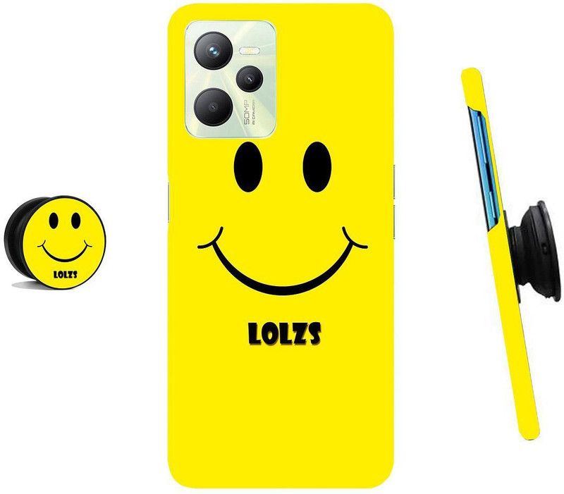 ZAPPY Back Cover for Realme C35,Realme Narzo 50A Prime  (Yellow, Black, Cases with Holder)