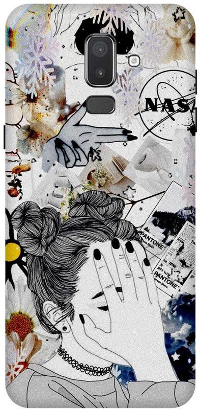 FRONK Back Cover for Samsung Galaxy A6 PLUS, CUTE, GIRL, LOVELY, GIRL, SKETCH, ART  (White, Hard Case, Pack of: 1)