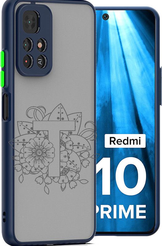 ASMANTIC Back Cover for Mi Redmi 10 Prime, Mi Redmi 10 Prime T Letter Case  (Blue, Matte Finish, Pack of: 1)