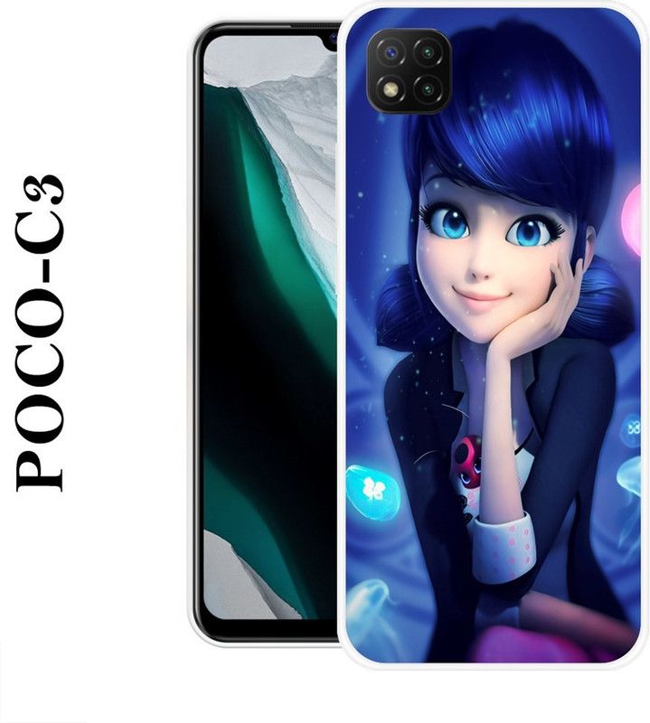 SIMAWAT Back Cover for Poco C3  (Multicolor, Grip Case, Silicon)