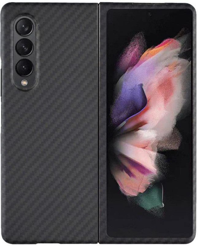 Dhavals Shoppe Front & Back Case for Samsung Galaxy Z Fold 3 Luxury Carbon Fiber Texture PC Camera Protection Cover  (Black, Shock Proof, Pack of: 1)