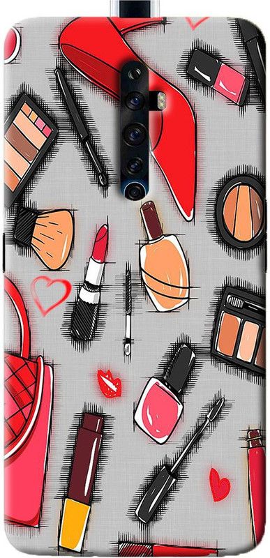 NDCOM Back Cover for OPPO Reno2 Z Girl Make Up Printed  (Multicolor, Hard Case, Pack of: 1)