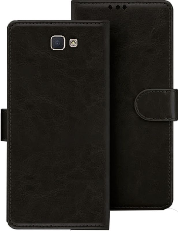 HANIRY Flip Cover for Samsung J7 Prime flip cover | SM-G610F flip cover | Black  (Black, Magnetic Case, Pack of: 1)