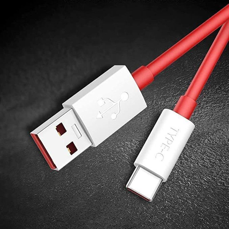 NUKAICHAU USB Type C Cable 6.5 A 1.00218999999997 m Copper Braiding 33w fast charger type c oppo  (Compatible with Data cable type c for Android, Red, One Cable)