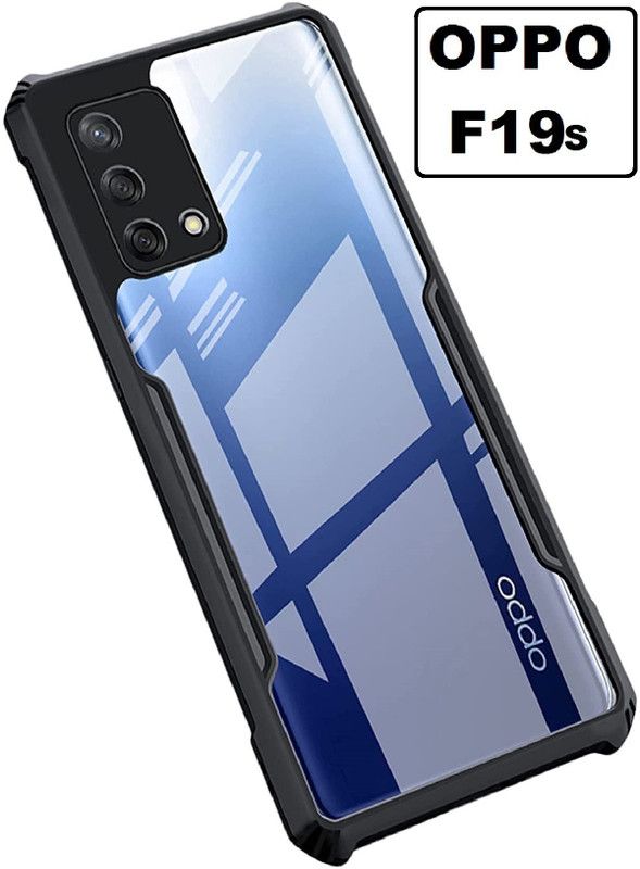 xykos Back Cover for Oppo F19S  (Black, Transparent, Grip Case)