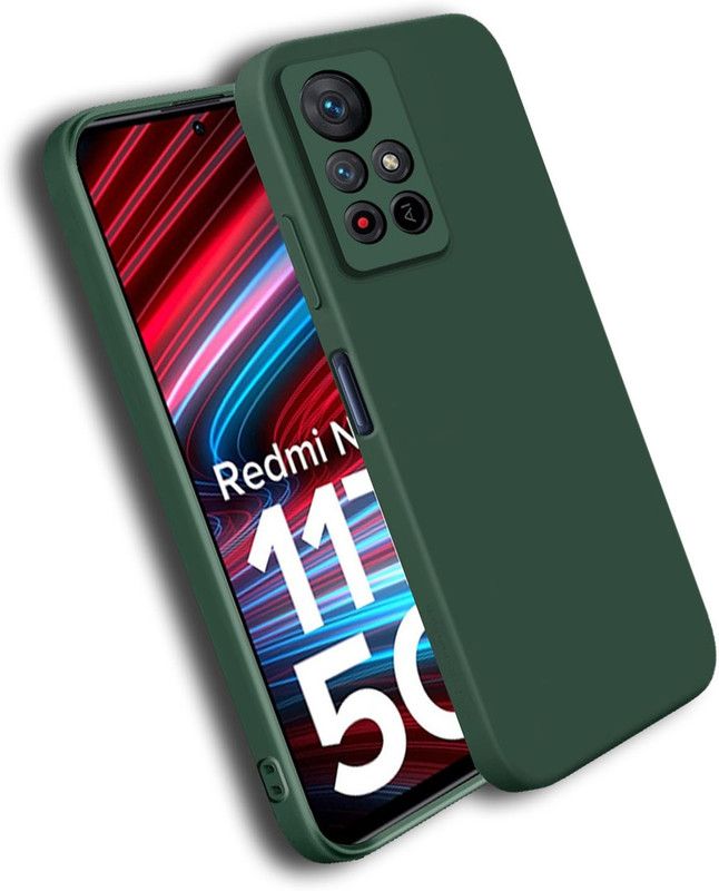 Winble Back Cover for Redmi Note 11T case Camera Protection Original Liquid Silicone  (Green, Dual Protection, Silicon, Pack of: 1)