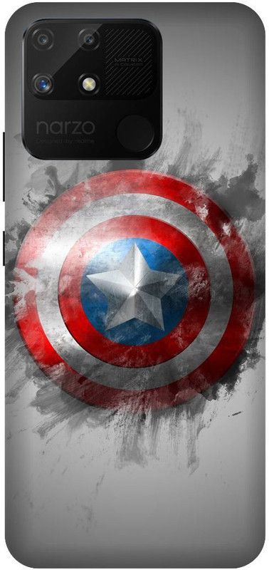 UMPRINT Back Cover for Realme Narzo 50A,RMX3430 Captain America Marvel Superhero Printed Back Cover  (Multicolor, Shock Proof, Pack of: 1)