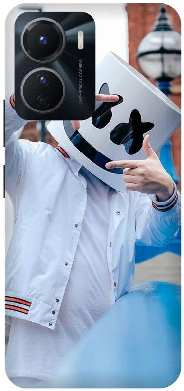 FRONK Back Cover for vivo Y16, V2204, MARSHMELLOW, MARSHMELLO, MUSIC, DJEDM, ARTJOKER  (White, Hard Case, Pack of: 1)