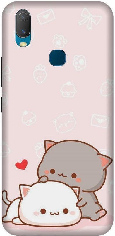 URCHIN Back Cover for Vivo Y11 cute cat, cartoon, love cats, funny, sweet, love,  (Multicolor, Shock Proof, Pack of: 1)