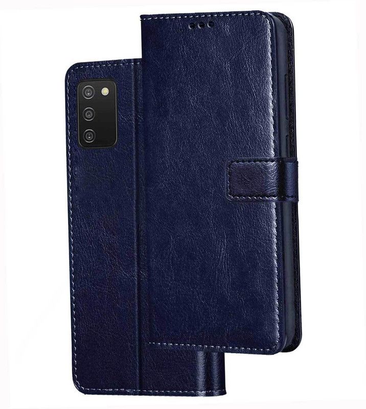 RRTBZ Flip Cover for Samsung Galaxy A03s  (Blue, Magnetic Case, Pack of: 1)