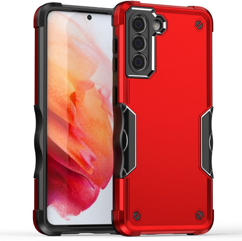Bepak Back Cover for Samsung Galaxy S21  (Red, Dual Protection, Pack of: 1)