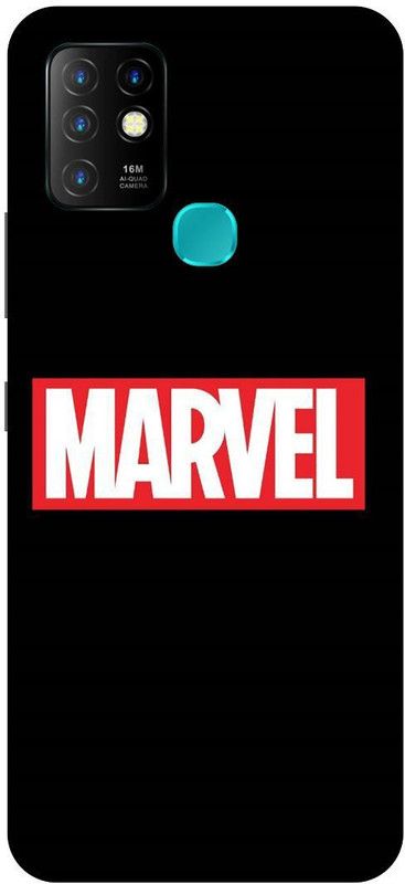 FIKORA Back Cover for Infinix Hot 10, X682B, MARVEL, LOGO, SIGN, EMBLEM, AVENGERS  (Black, Hard Case, Pack of: 1)