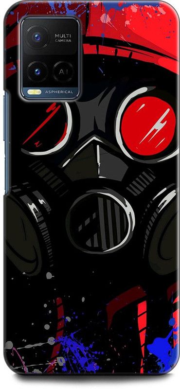 KEYCENT Back Cover for Vivo Y33T, V2146, MAN, MASK, SMOKE, SPARKS, HOOD, RESPIRATOR, COLORFULL  (Multicolor, Shock Proof, Pack of: 1)