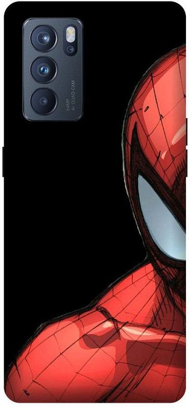SRIJONI Back Cover for Oppo Reno 6 Pro  (Black, Red)