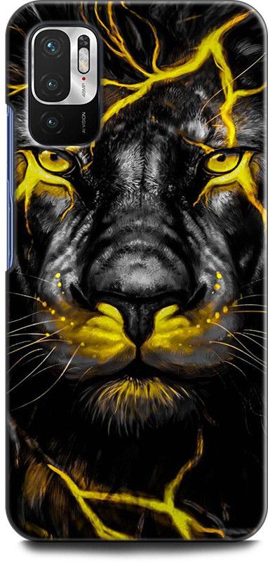 Wall Art Back Cover for REDMI Note 10T 5G LION, THE KING OF JUNGAL, LION FACE  (Multicolor, Dual Protection)