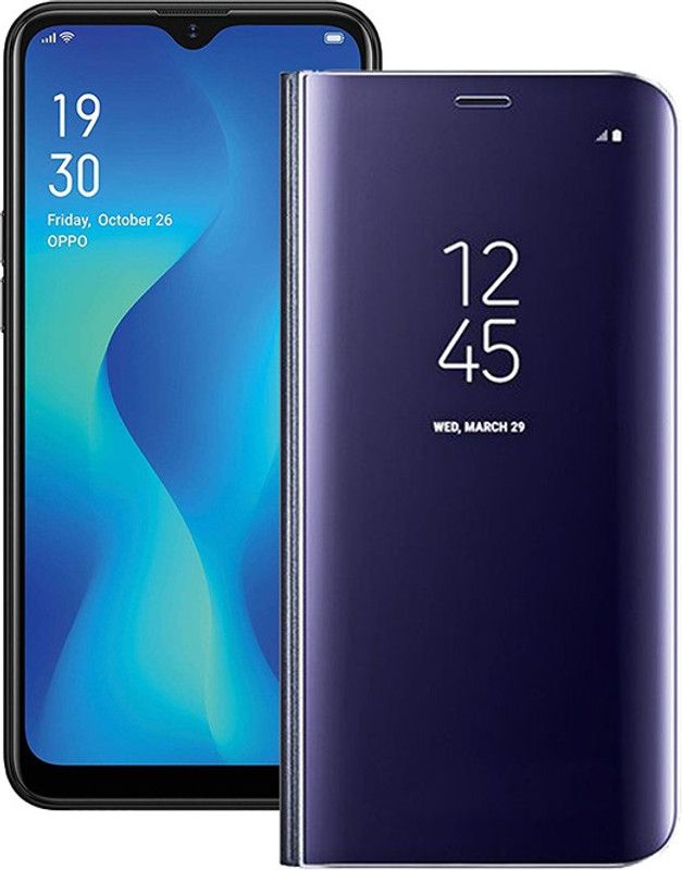 MARSHLAND Flip Cover for Oppo A1k, Artificial Leather  (Purple, Dual Protection, Pack of: 1)