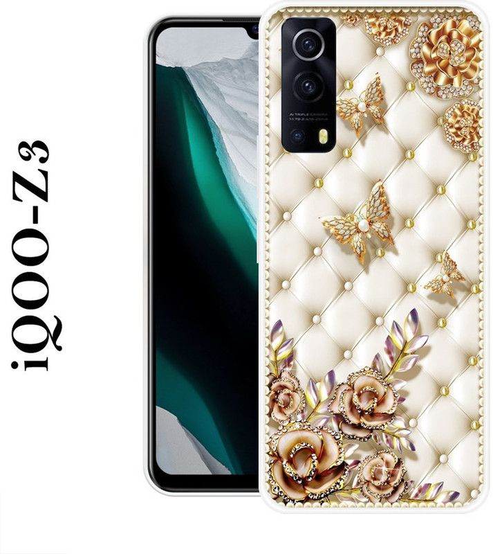 Sswastik Back Cover for IQOO Z3  (Gold, Silicon)