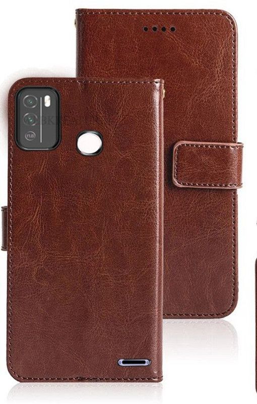WEBKREATURE Flip Cover for Micromax IN 1b  (Brown, Dual Protection, Pack of: 1)