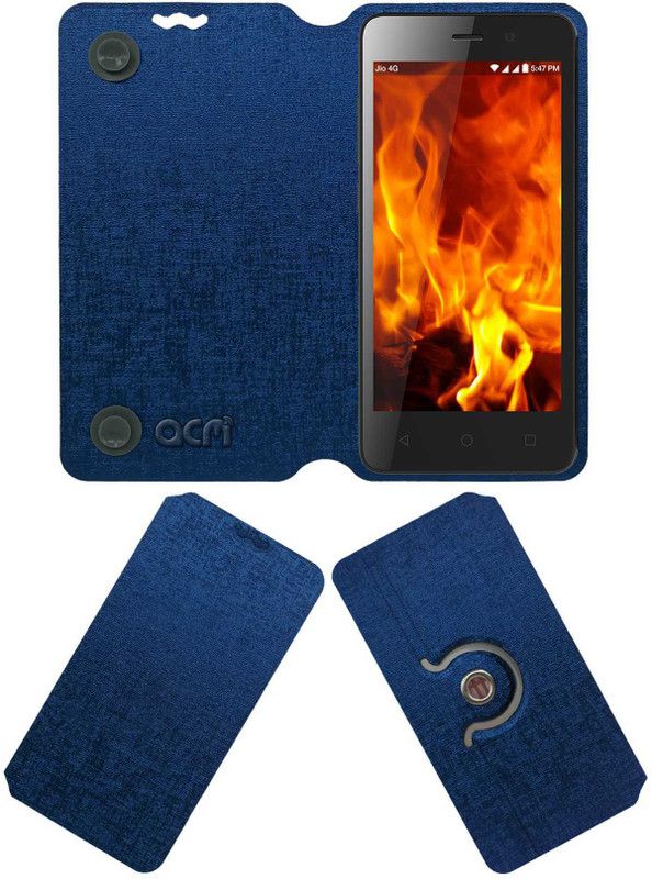 ACM Flip Cover for LYF Flame 1  (Blue, Cases with Holder, Pack of: 1)