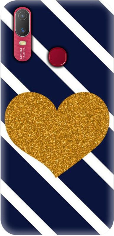 Smutty Back Cover for Vivo Y11, Vivo 1906 - Golden Heart Print  (Multicolor, Hard Case, Pack of: 1)