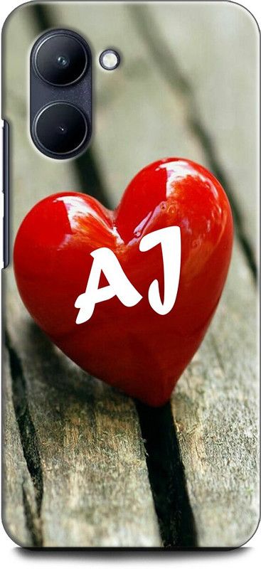 INDICRAFT Back Cover for Realme C33, RMX3624 A J, A LOVES J, NAME, ALPHABET, AJ LOVE, HART, BLUE  (Multicolor, Shock Proof, Pack of: 1)