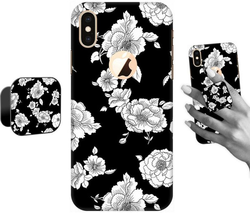 COBIERTAS Back Cover for Apple iPhone XS  (Black, Grey, Cases with Holder, Pack of: 2)