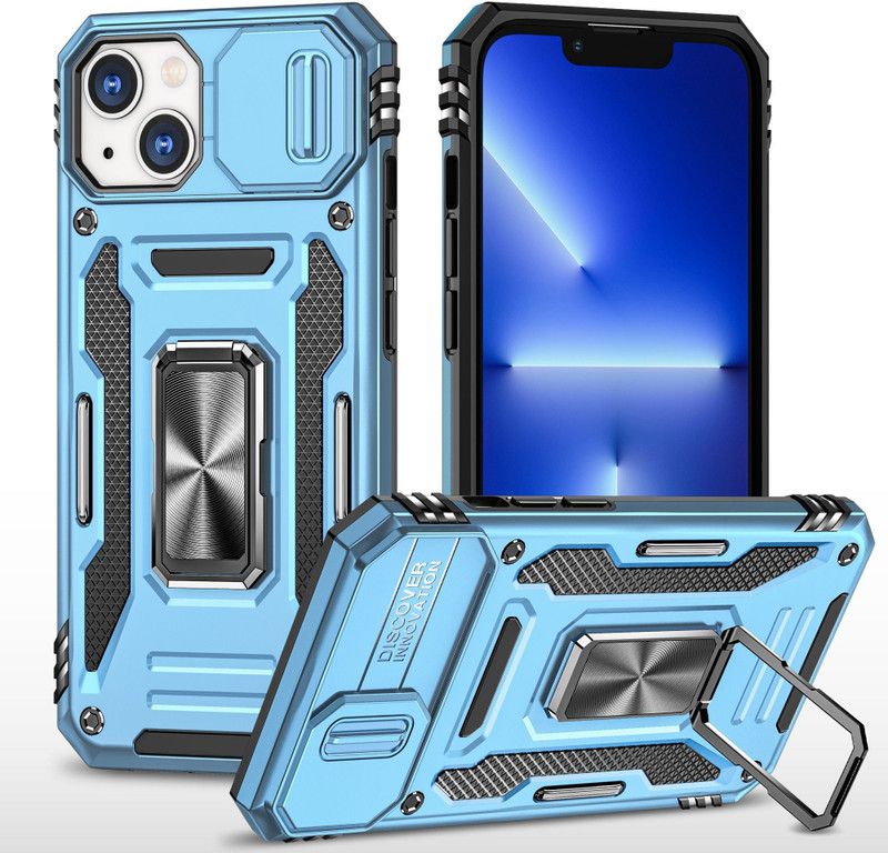 Q Wallet Back Cover for Apple iPhone 13 MINI  (Blue, Dual Protection, Pack of: 1)