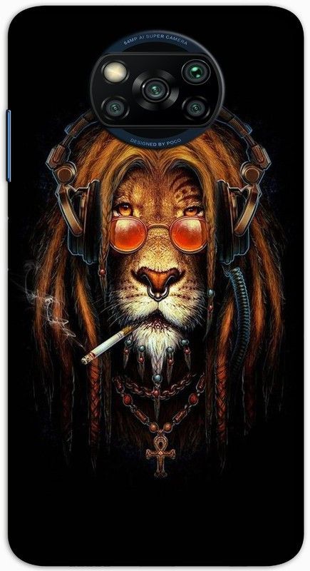 CROKIAN Back Cover for POCO X3 Lion Back Cover  (Multicolor, Hard Case, Pack of: 1)