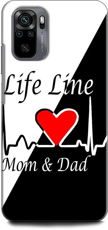 INDICRAFT Back Cover for REDMI Note 10 MOTHER, MAA, FATHER, LIFE LINE MOM DAD, LOVE  (Multicolor, Dual Protection, Pack of: 1)
