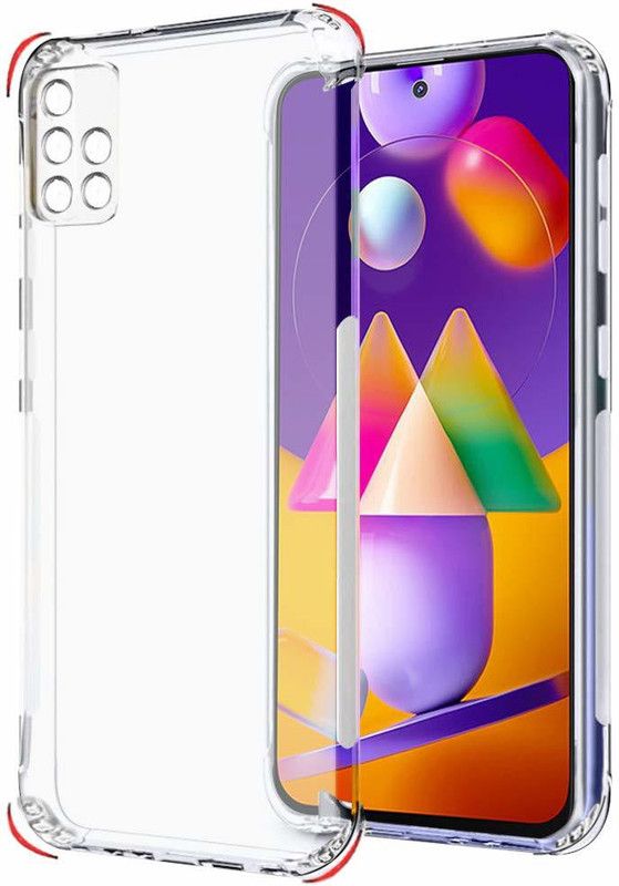 GoPerfect Back Cover for Samsung Galaxy M31s OG Shock Proof , Protective Soft Cover Air Cushion]  (Transparent, Flexible, Silicon, Pack of: 1)