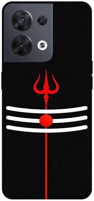 Wall Art Back Cover for OPPO RENO 8 (5G) Trishul, Mahadeva, Lord Shiva Printed  (Multicolor, Dual Protection, Pack of: 1)