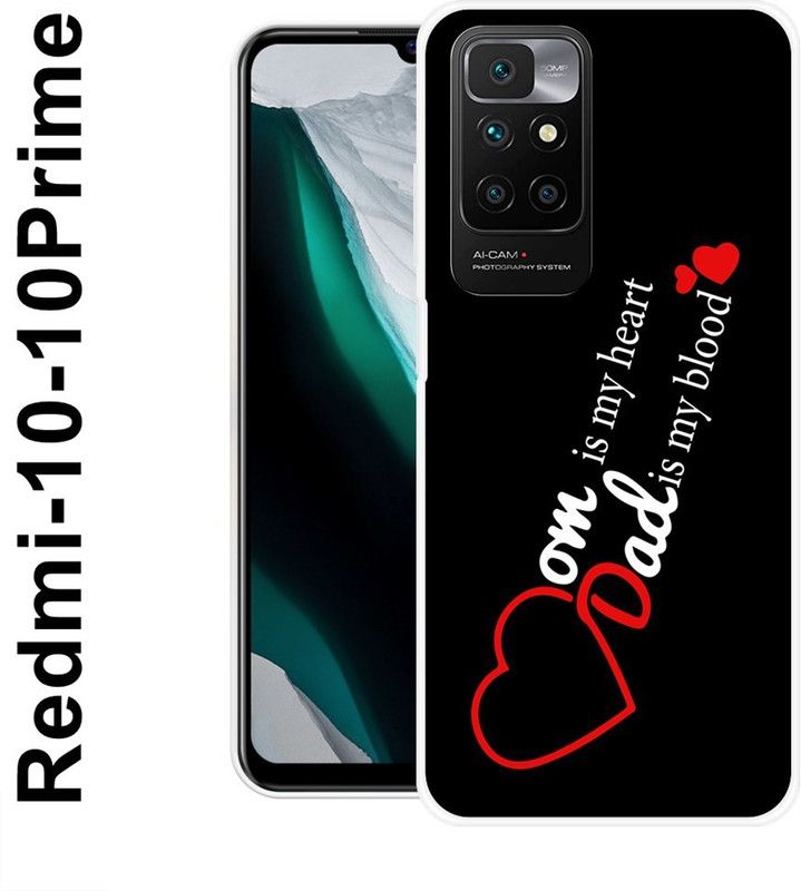 SHIVKUDI Back Cover for Redmi 10 Prime  (Black, White, Silicon)