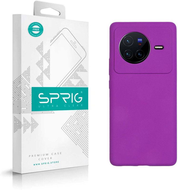 Sprig Liquid Silicone Back Cover for vivo X80, X80  (Purple, Shock Proof, Silicon, Pack of: 1)