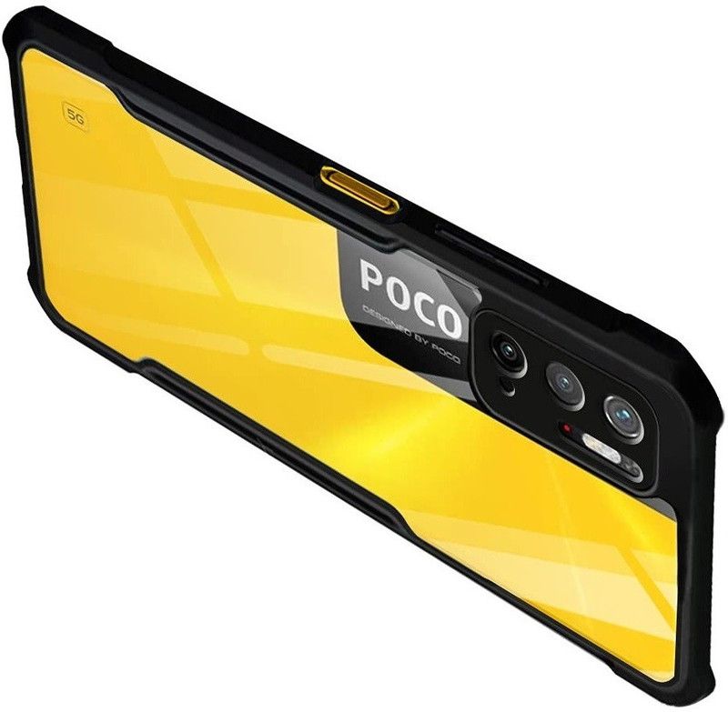 Phone Back Cover Pouch for Mi POCO M3 Pro 5G  (Black, Transparent, Grip Case, Pack of: 1)