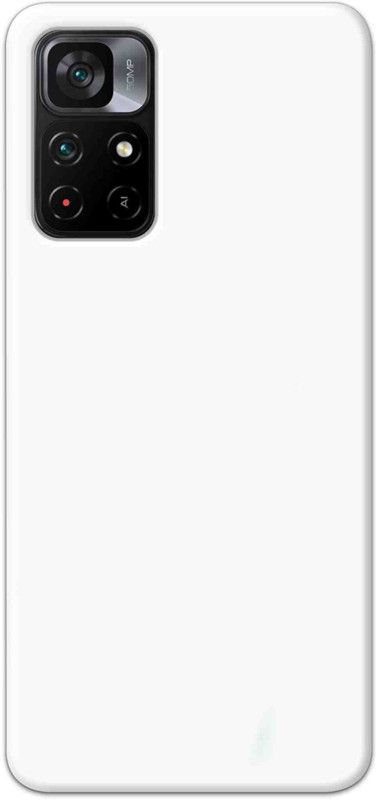 NDCOM Back Cover for POCO M4 Pro 5G Plain White Printed  (Multicolor, Hard Case, Pack of: 1)