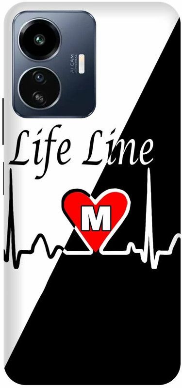 DIKRO Back Cover for vivo Y77 5G, V2169, M, NAME, LETTER, ALPHABET, LIFELINE  (Black, Hard Case, Pack of: 1)