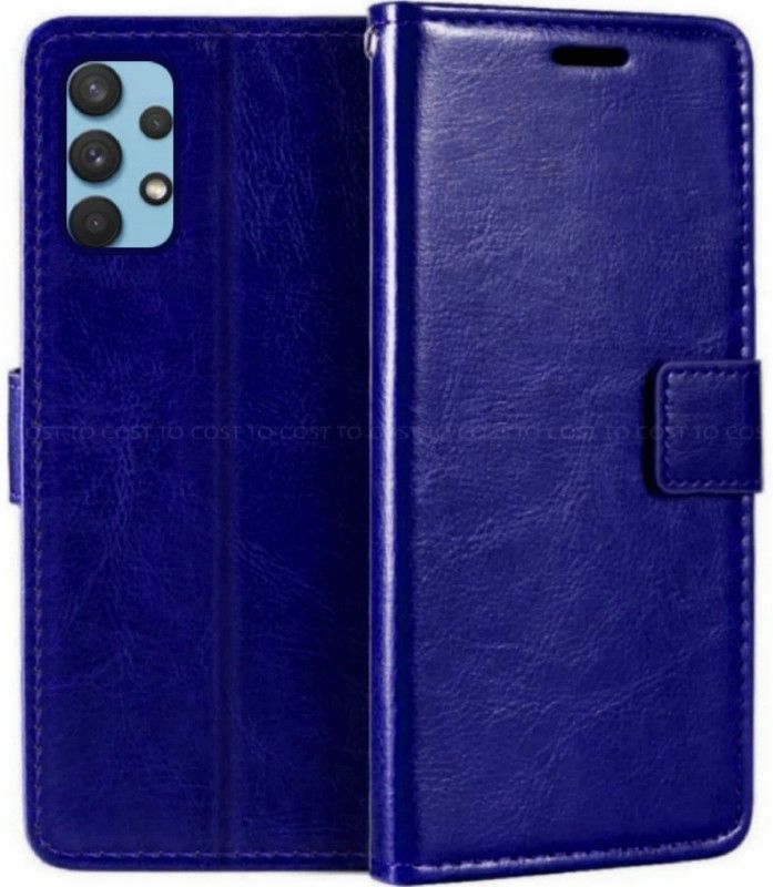 COST TO COST Flip Cover for Samsung Galaxy A13 leather flip cover, Samsung a13 SM-A135F, SM-A135F/DS  (Blue, Black, Camera Bump Protector, Pack of: 1)