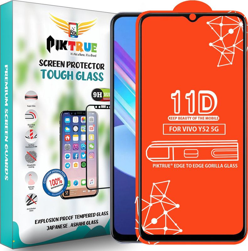 PikTrue Edge To Edge Tempered Glass for Vivo Y52 5G  (Pack of 1)
