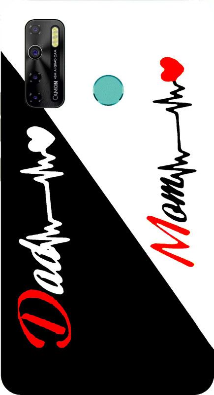 aemcesh Back Cover for Tecno Camon 15  (Black, White, Anti-radiation, Silicon, Pack of: 1)