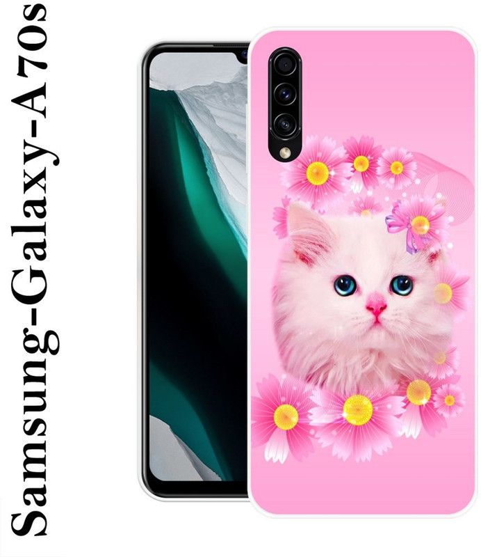 PALWALE BALAJI Back Cover for Samsung Galaxy A70s  (Pink, White, Grip Case, Silicon)