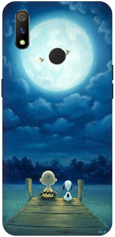 URCHIN Back Cover for Realme 3 snoopy, night, moon, dog, cartoon, sky  (Multicolor, Shock Proof, Pack of: 1)