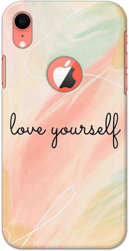 NDCOM Back Cover for iPhone XR Logo Cut Love Yourself Slim Fit Printed  (Multicolor, Hard Case, Pack of: 1)