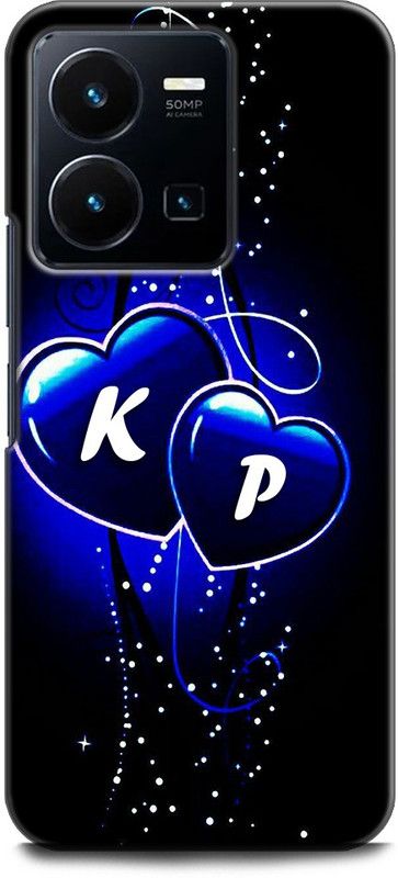 WallCraft Back Cover for Vivo Y35, V2205 K P, K LOVES P, NAME, ALPHABET, KP LOVE, HART, BLUE  (Multicolor, Dual Protection, Pack of: 1)